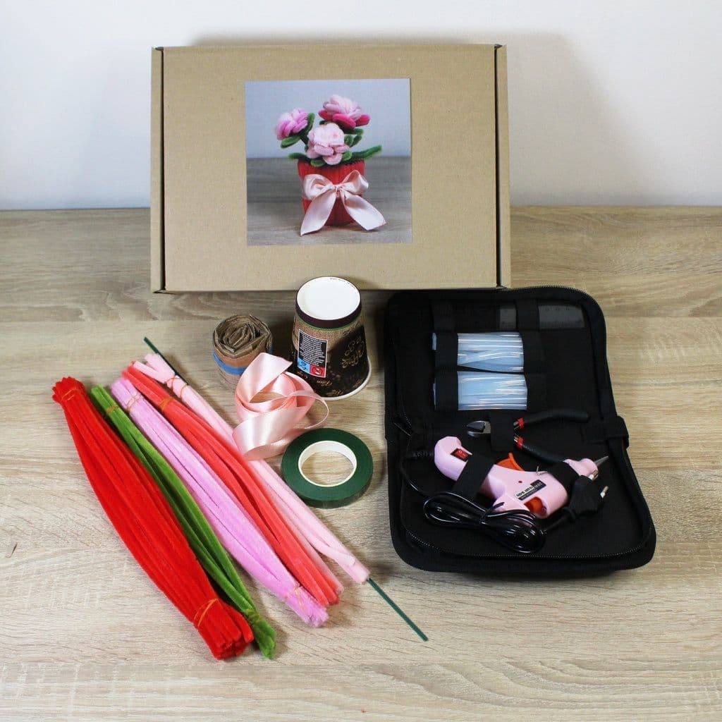 Sada na výrobu trsové růže v květináči - malá